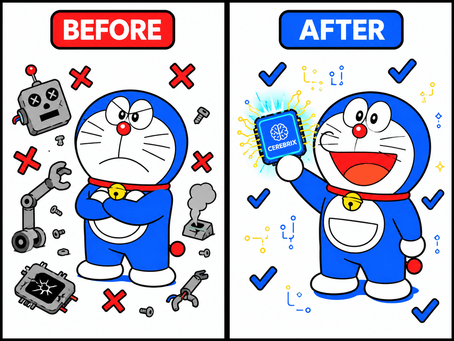 Before and after — Cerebrix transformation